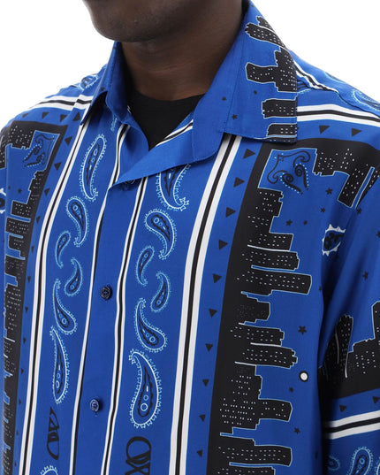 Off-White skyline paisley bowling shirt with pattern