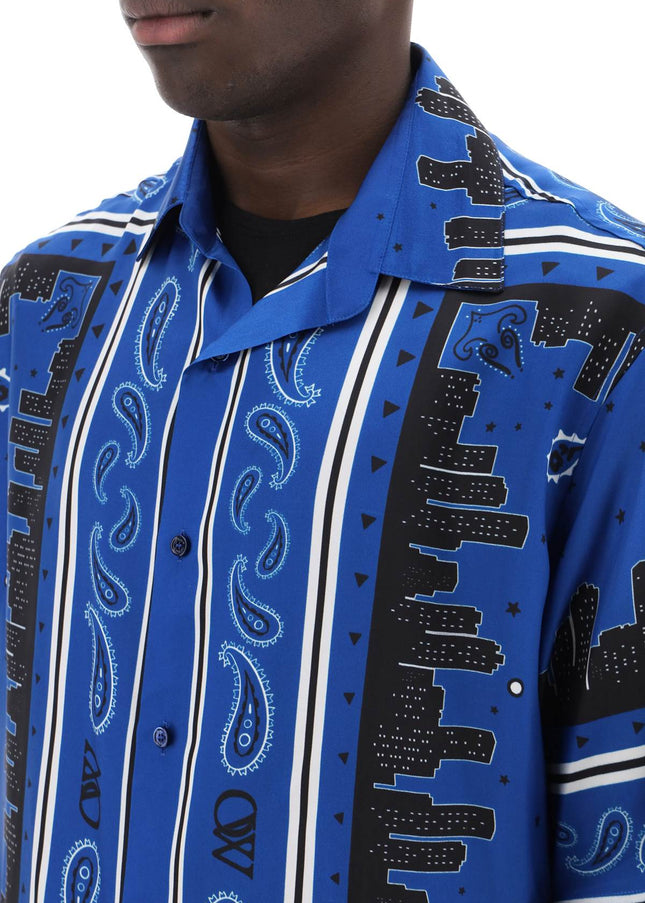 Off-White skyline paisley bowling shirt with pattern