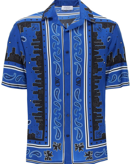 Off-White skyline paisley bowling shirt with pattern