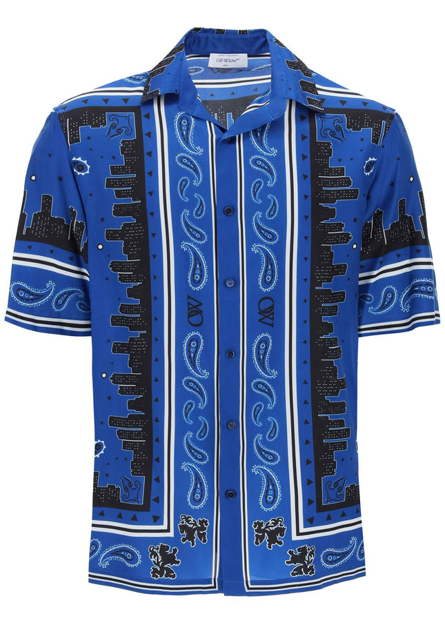 Off-White skyline paisley bowling shirt with pattern