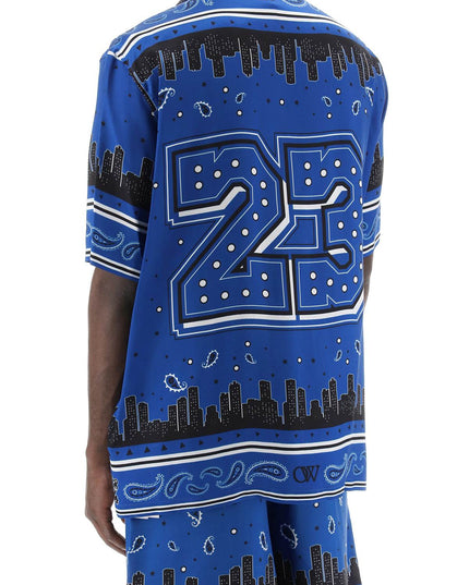 Off-White skyline paisley bowling shirt with pattern