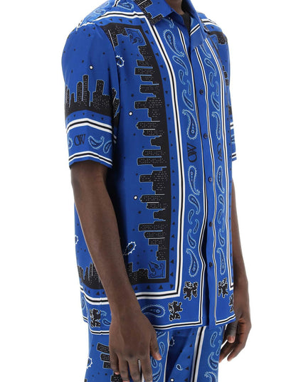 Off-White skyline paisley bowling shirt with pattern