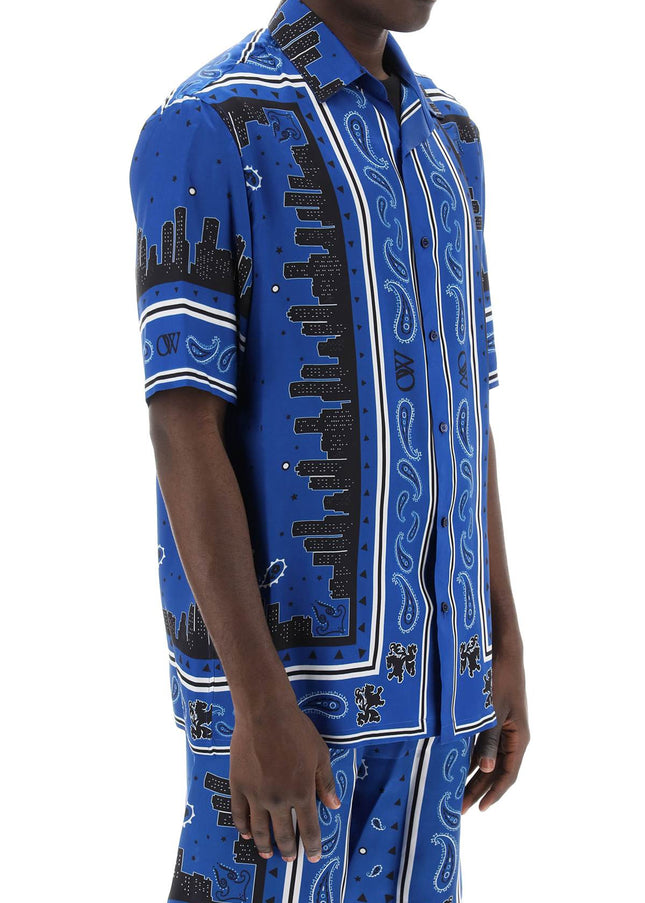 Off-White skyline paisley bowling shirt with pattern