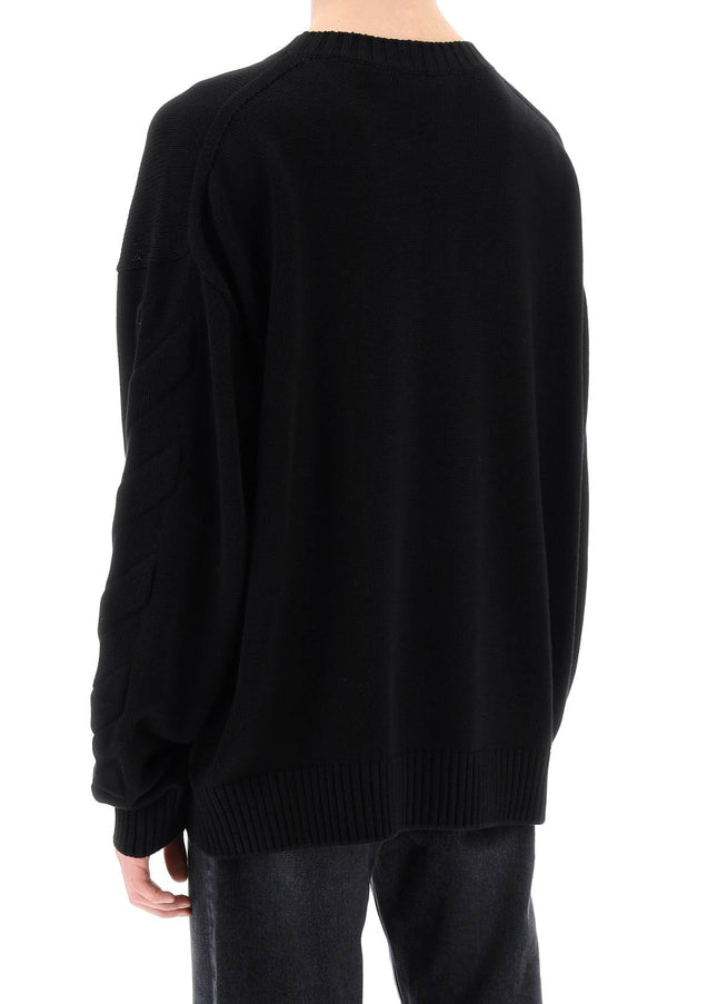 Off-White sweater with embossed diagonal motif