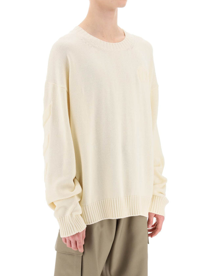 Off-White sweater with embossed diagonal motif