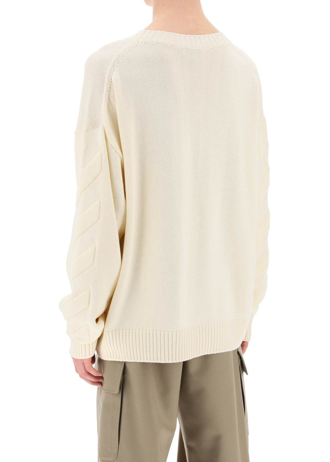 Off-White sweater with embossed diagonal motif