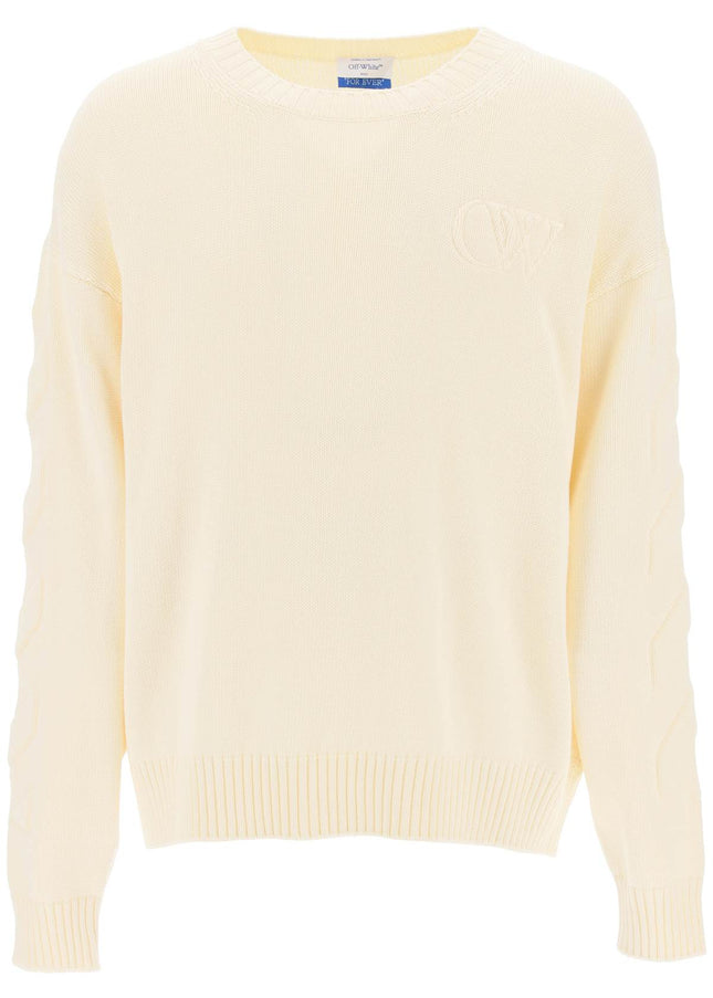 Off White Off-White sweater with embossed diagonal motif