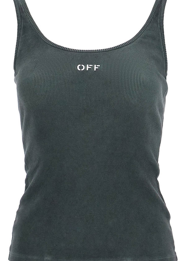 Off-White stretch cotton tank top for women