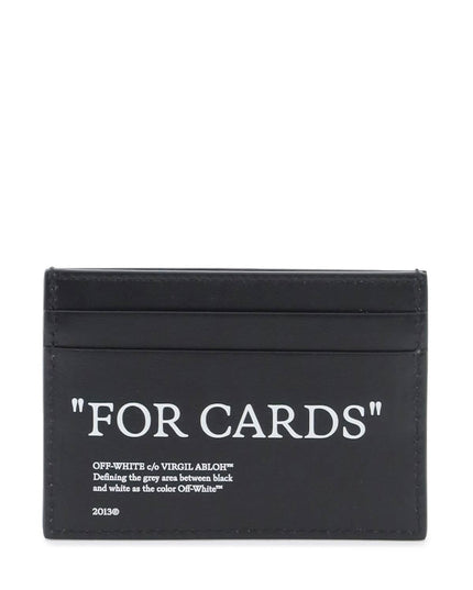 Off-White bookish card holder with lettering