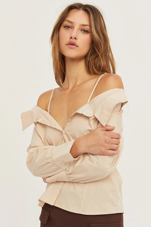 Olivia Off-The-Shoulder Poplin Blouse