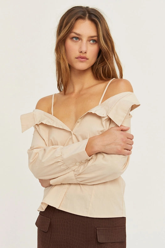 Olivia Off-The-Shoulder Poplin Blouse