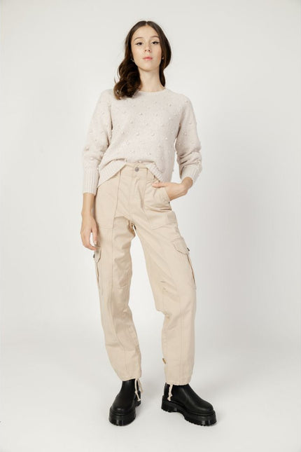 Only Beige Cotton Jeans & Pant