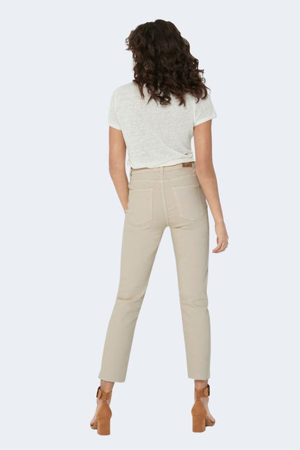 Only Beige Cotton Jeans & Pant