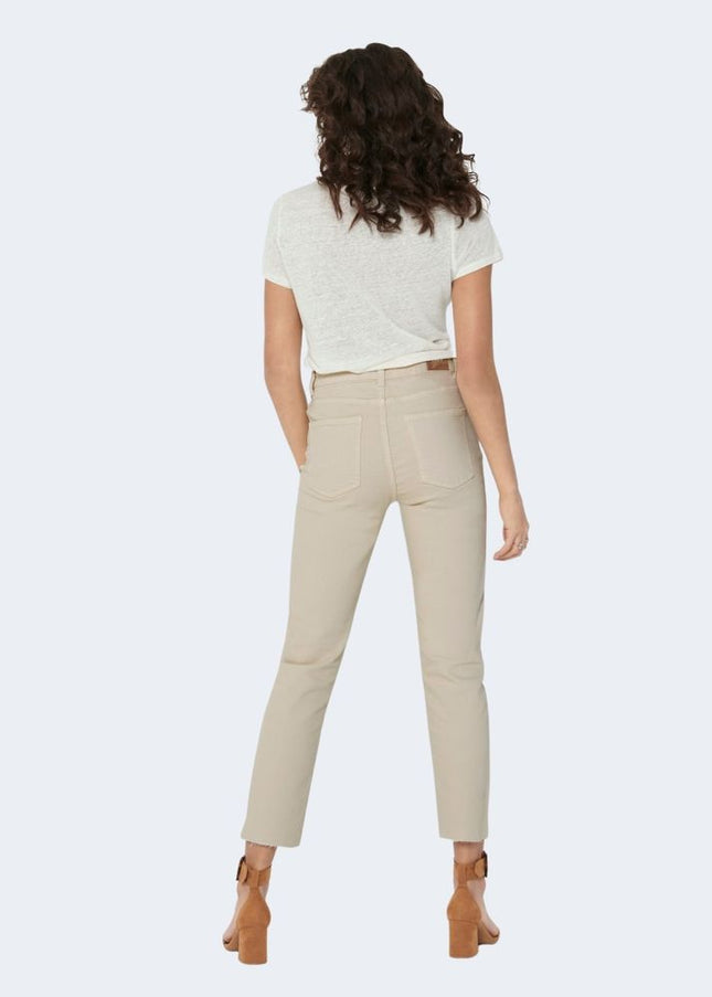 Only Beige Cotton Jeans & Pant