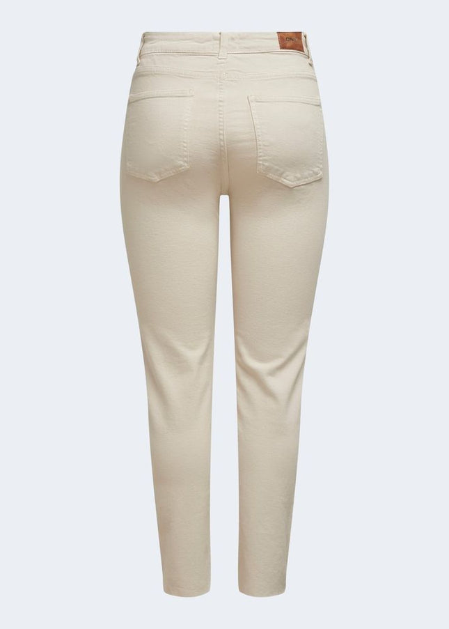 Only Beige Cotton Jeans & Pant