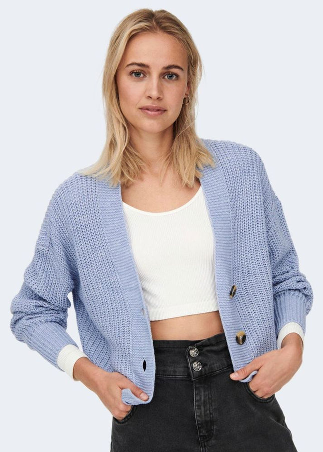 Only Blue Acrylic Cardigan