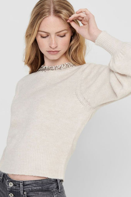 Only Cream Polyester Sweater