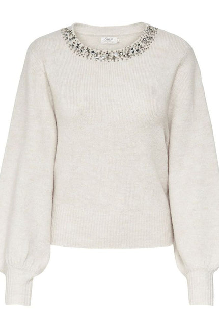 Only Cream Polyester Sweater