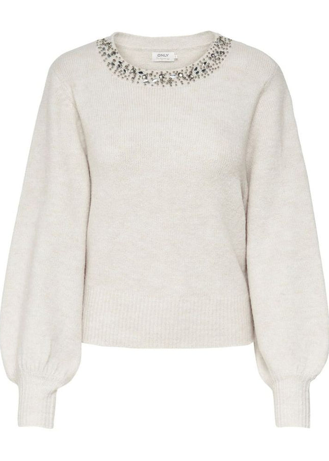 Only Cream Polyester Sweater