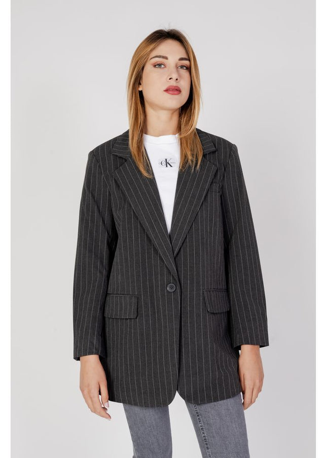 Only Gray Polyester Suits & Blazer