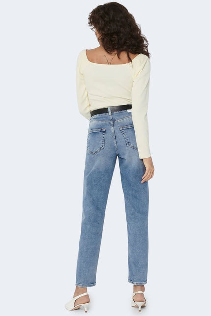 Only Light Blue Cotton Jeans & Pant