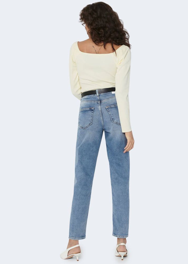 Only Light Blue Cotton Jeans & Pant