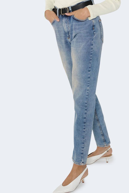 Only Light Blue Cotton Jeans & Pant