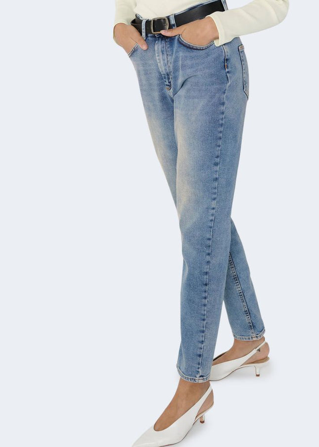 Only Light Blue Cotton Jeans & Pant