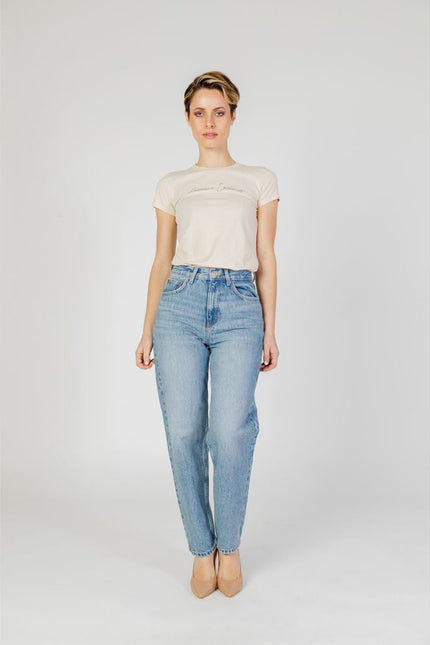 Only Light Blue Cotton Jeans & Pant