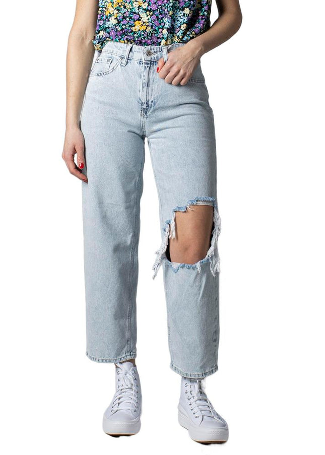 Only Light Blue Cotton Jeans & Pant