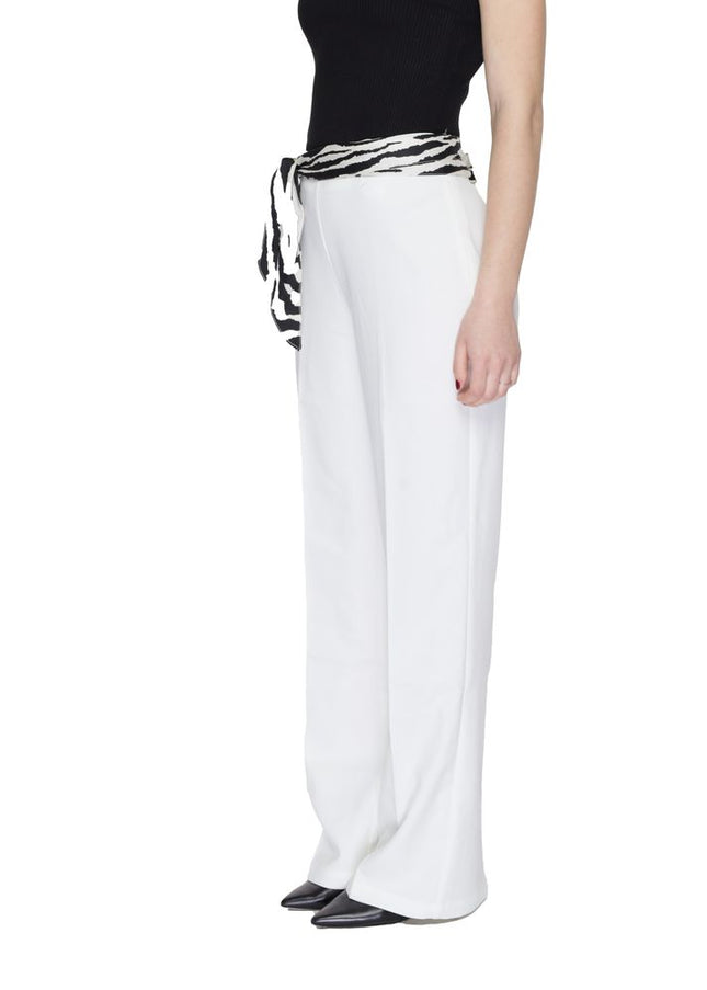 Only White Polyester Jeans & Pant