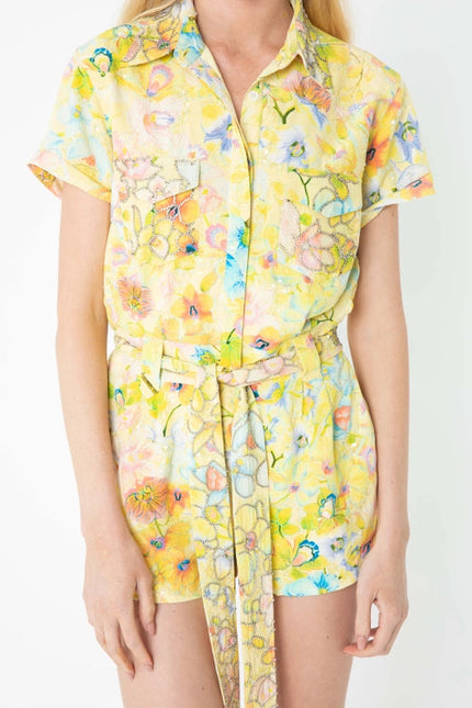 Orchid Bloom Embellished Romper