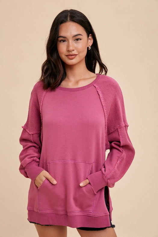 Oversized French Terry Pullover MULBERRY