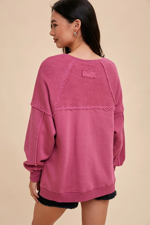 Oversized French Terry Pullover MULBERRY