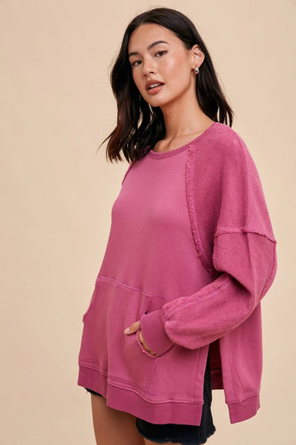 Oversized French Terry Pullover MULBERRY