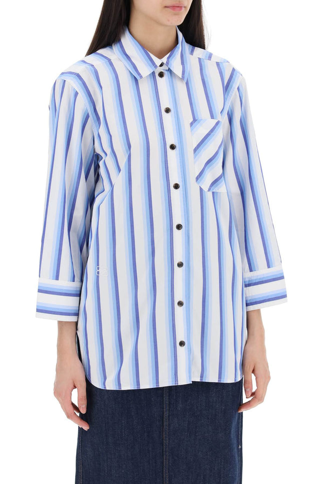 "Oversized Striped Poplin Shirt