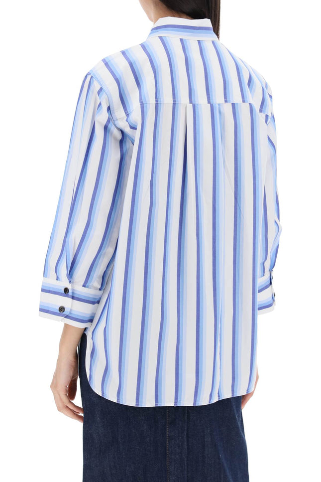 "Oversized Striped Poplin Shirt