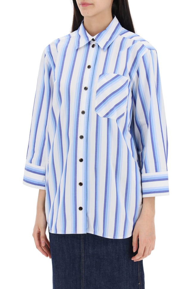 "Oversized Striped Poplin Shirt
