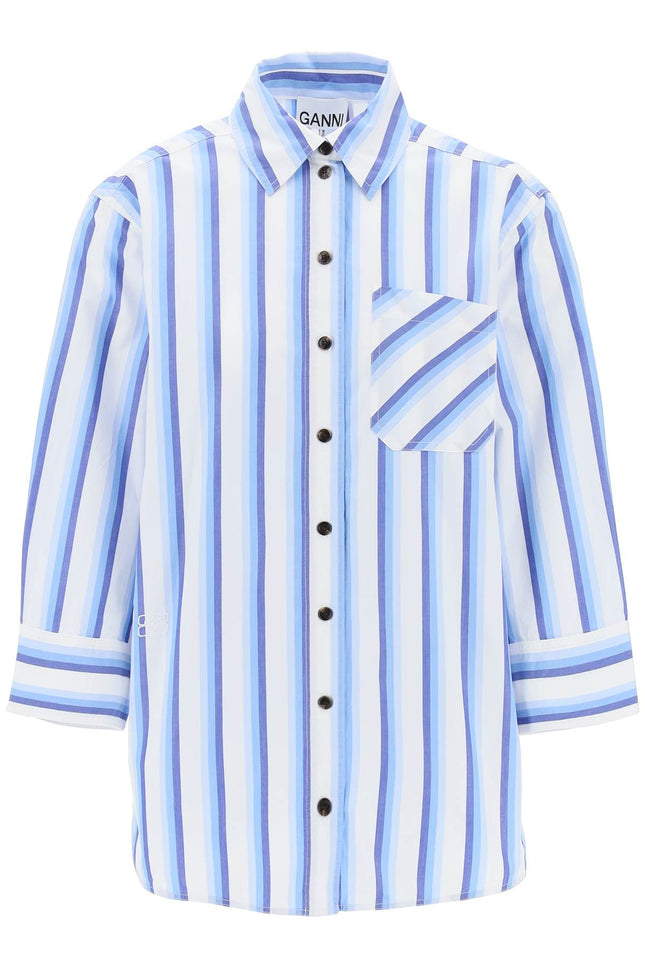 "Oversized Striped Poplin Shirt