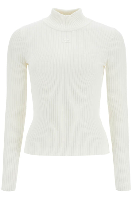 Courreges re-edition ribbed funnel-neck sweater