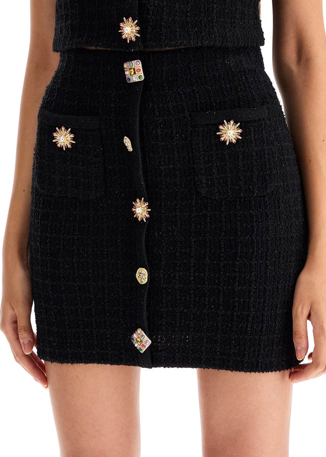 Self-Portrait Self Portrait "knitted mini skirt with jewel buttons