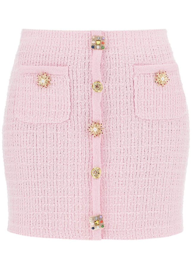 Self Portrait 'knitted mini skirt with jewel buttons