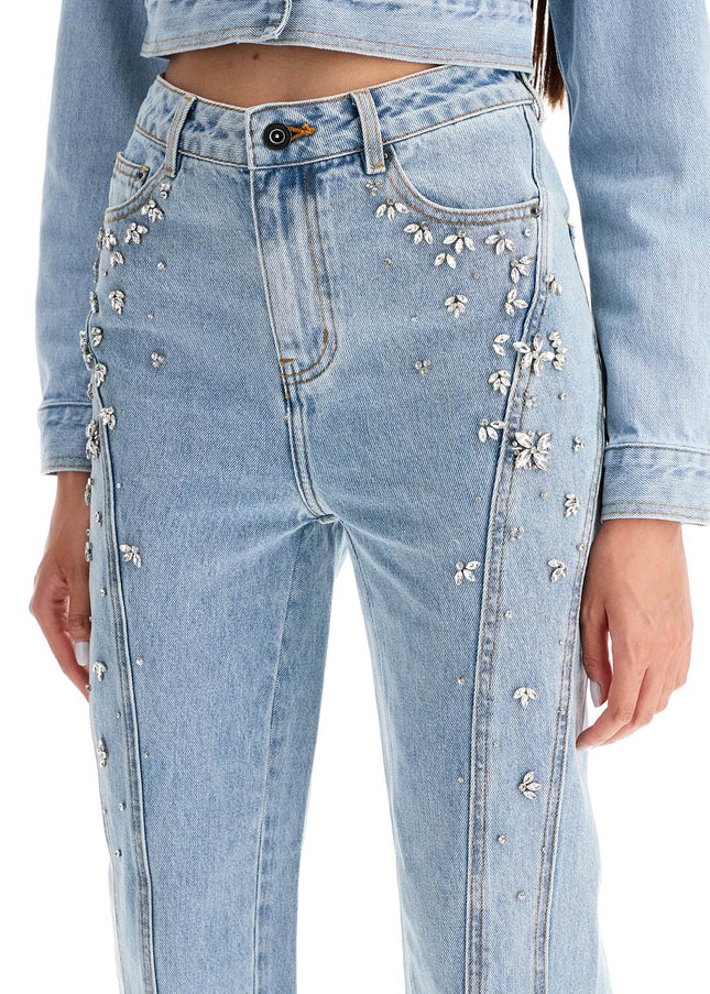 Self Portrait straight jeans with crystals