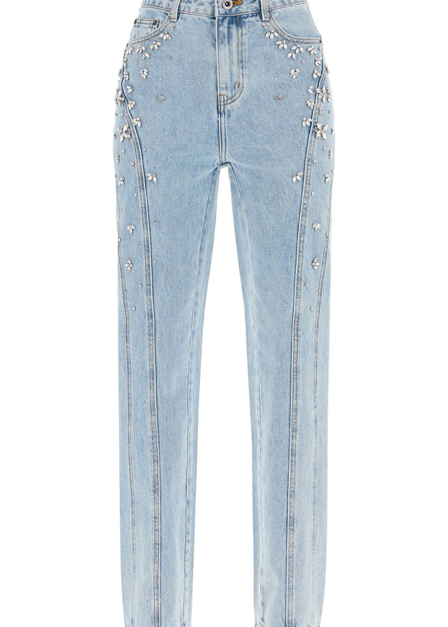 Self Portrait straight jeans with crystals