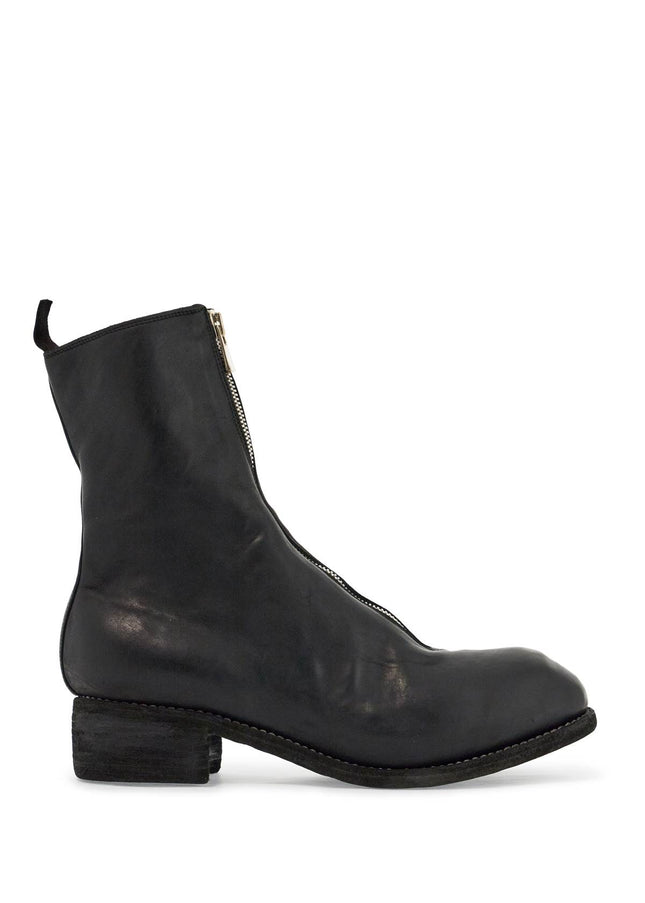 Guidi black horse and calf leather boots with side zip