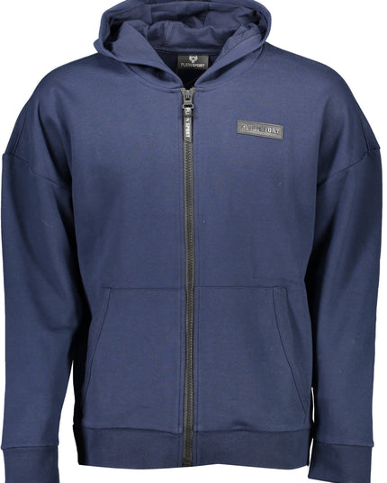 PLEIN SPORT MEN'S BLUE SWEATSHIRT WITH ZIP-0