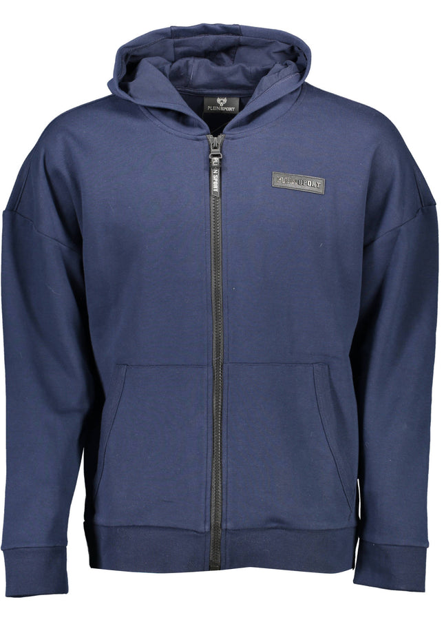 PLEIN SPORT MEN'S BLUE SWEATSHIRT WITH ZIP-0