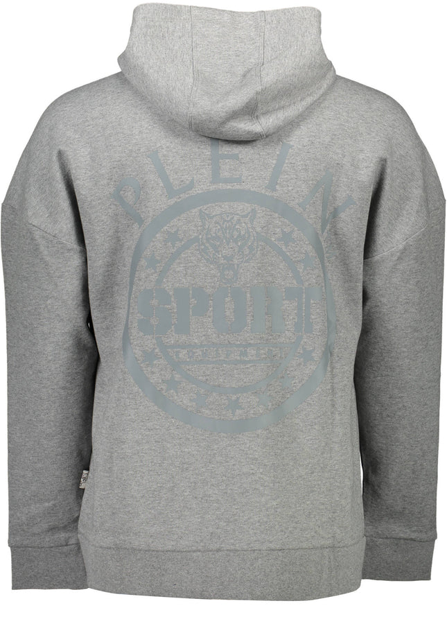 PLEIN SPORT SWEATSHIRT WITH ZIP MAN GRAY