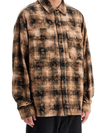 Palm Angels 'flannel shirt with curved logo