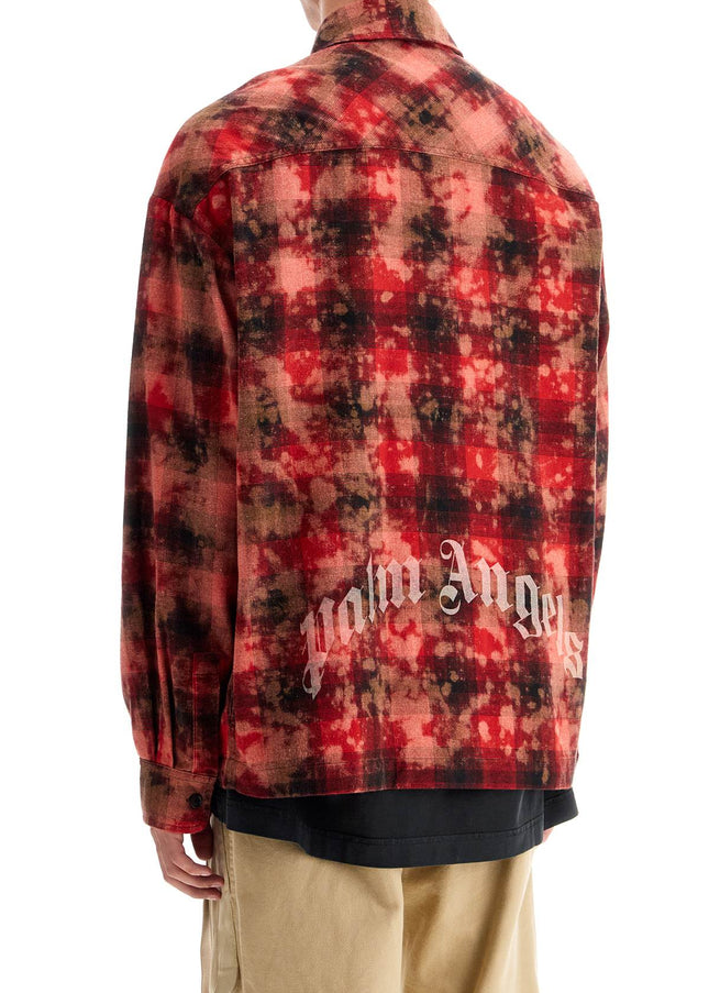 Palm Angels 'flannel shirt with curved logo